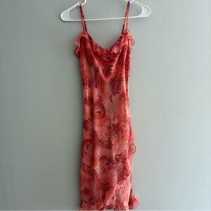 La Belle Coral and Pink Floral Dress